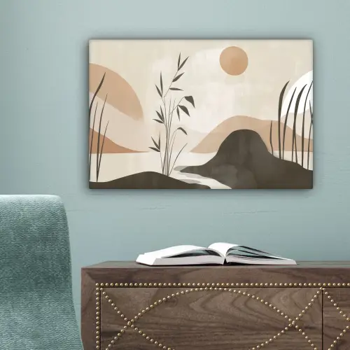 Japandi - Landschap - Beige canvas 2cm klein -sfeer4