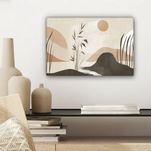 Japandi - Landschap - Beige canvas 2cm klein -sfeer6