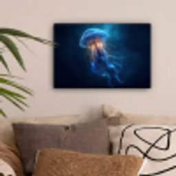 Kwal - Lichtgevend - Tentakels - Blauw canvas 2cm klein -sfeer1