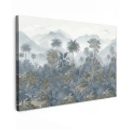 Jungle - Landschap - Blauw canvas 2cm klein -z3d