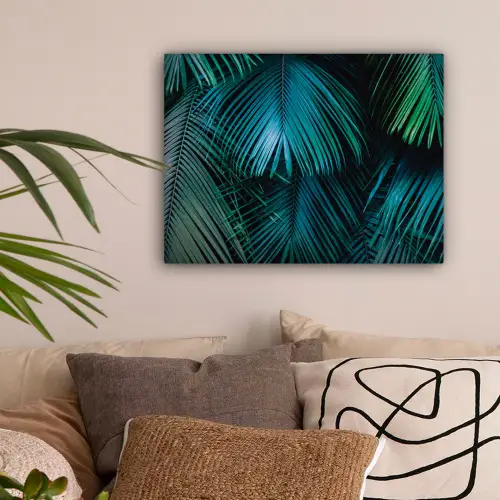 Inductie mat - Jungle - Inductie beschermer - Palmblad - Natuur canvas 2cm klein -sfeer1
