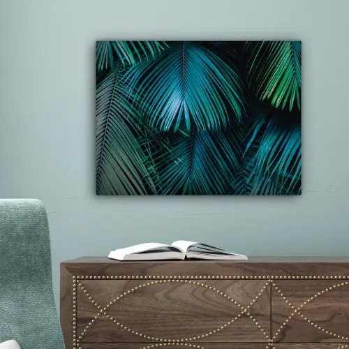Inductie mat - Jungle - Inductie beschermer - Palmblad - Natuur canvas 2cm klein -sfeer4