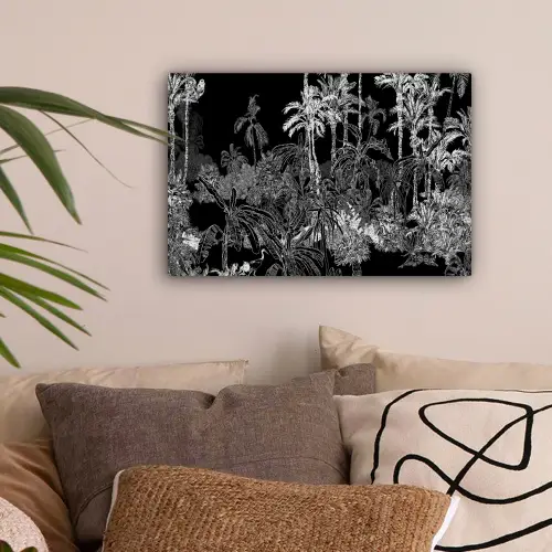 Jungle - Bomen - Bladeren - Tropical canvas 2cm klein -sfeer1