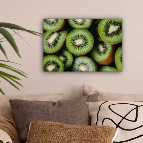 Kiwi - Fruit - Groen canvas 2cm klein -sfeer1