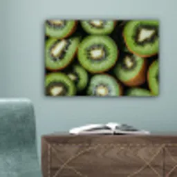 Kiwi - Fruit - Groen canvas 2cm klein -sfeer4
