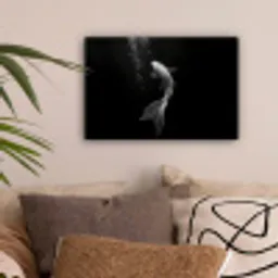 Koi - Vis - Wit - Zwart canvas 2cm klein -sfeer1