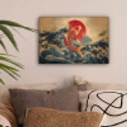 Koi - Zee - Golven - Zon canvas 2cm klein -sfeer1