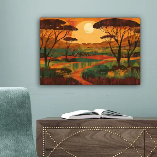 Landschap - Afrikaans - Zon canvas 2cm klein -sfeer4