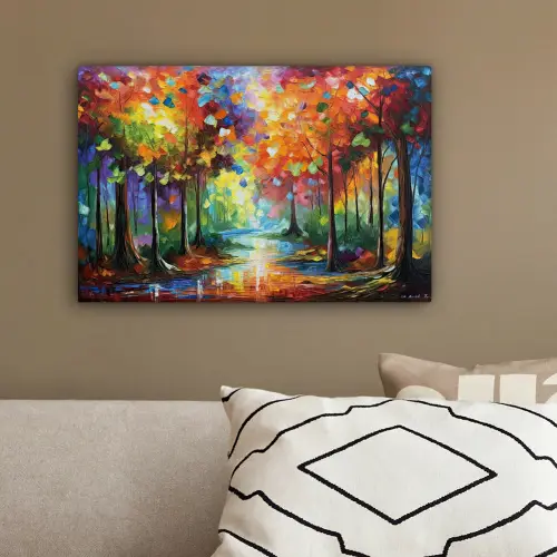 Landschap - Bos - Kleuren - Natuur canvas 2cm klein -sfeer3