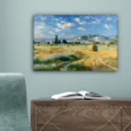 Landschap - Strobalen - Bergen - Wolken canvas 2cm klein -sfeer4