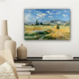 Landschap - Strobalen - Bergen - Wolken canvas 2cm klein -sfeer6