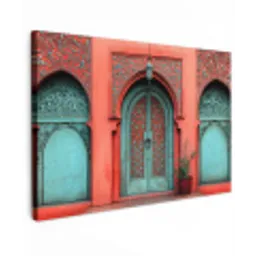 Lantaarn - Deur - Turquoise canvas 2cm klein -z3d