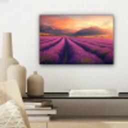 Lavendelveld - Zonsondergang - Paars canvas 2cm klein -sfeer6