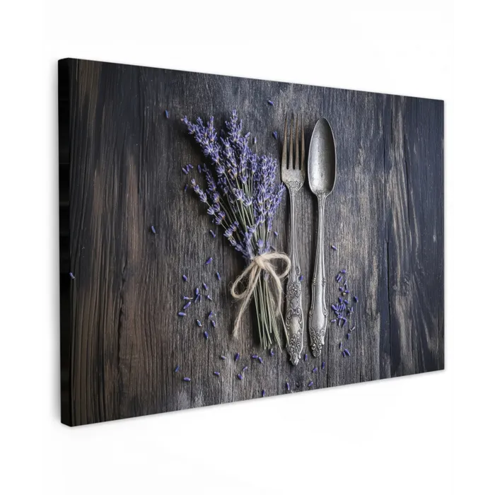 Lavendel - Lepel - Vork canvas 2cm klein -z3d