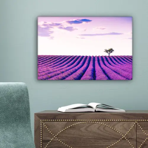 Lavendel - Bomen - Paars - Bloemen canvas 2cm klein -sfeer4