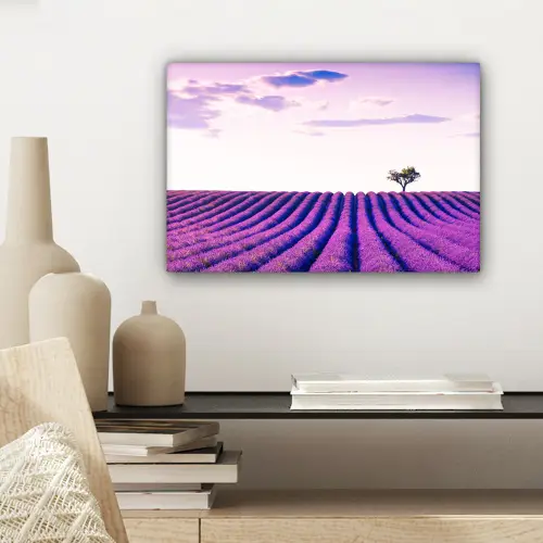 Lavendel - Bomen - Paars - Bloemen canvas 2cm klein -sfeer6