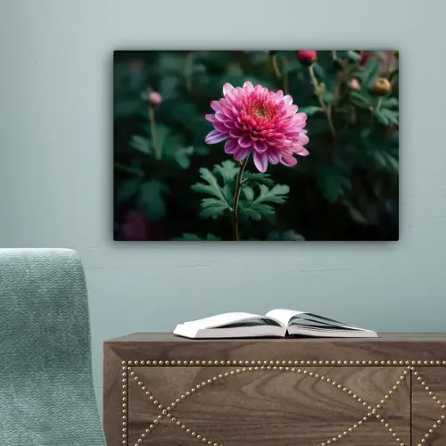 Blad - Chrysant - Roze - Schaduw canvas 2cm klein -sfeer4