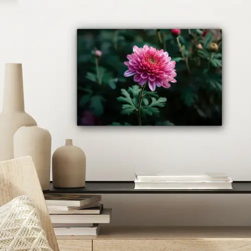 Blad - Chrysant - Roze - Schaduw canvas 2cm klein -sfeer6