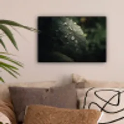 Blad - Groen - Nerven - Regendruppels canvas 2cm klein -sfeer1