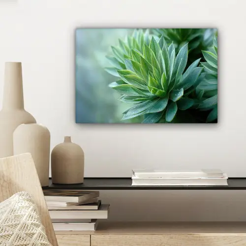 Blad - Plant - Groen - Textuur canvas 2cm klein -sfeer6