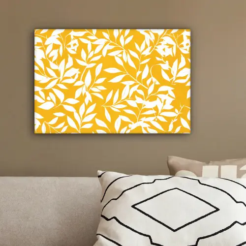 Bladeren - Takken - Geel canvas 2cm klein -sfeer3
