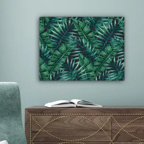Bladeren - Inductie beschermer - Jungle - Tropical canvas 2cm klein -sfeer4