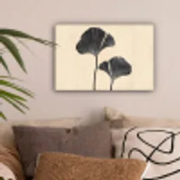 Bladeren - Minimalistisch - Zwart canvas 2cm klein -sfeer1