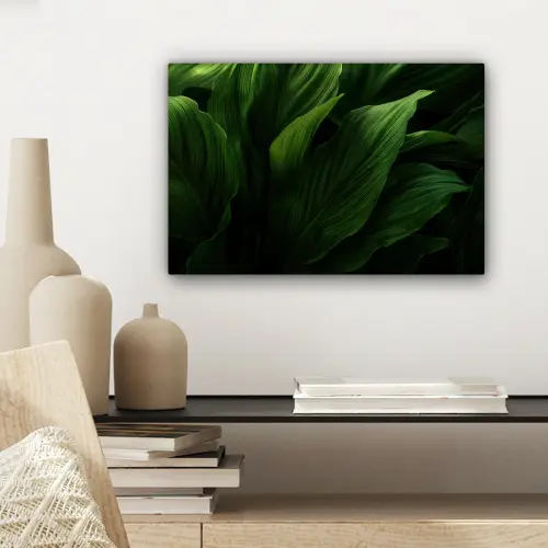 Bladeren - Schaduw - Groen - Textuur canvas 2cm klein -sfeer6