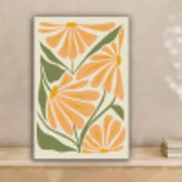 Blaadjes - Zachtoranje - Bloemen canvas 2cm klein -sfeer1