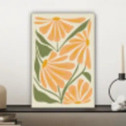 Blaadjes - Zachtoranje - Bloemen canvas 2cm klein -sfeer6