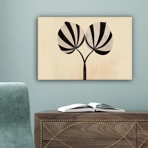 Bladeren - Gestreept - Stengel - Beige canvas 2cm klein -sfeer4