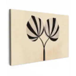 Bladeren - Gestreept - Stengel - Beige canvas 2cm klein -z3d