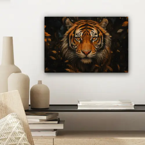 Bladeren - Tijger - Oranje canvas 2cm klein -sfeer6