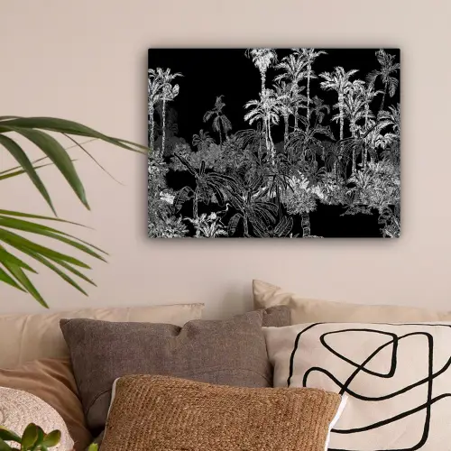 Bladeren - Inductie beschermer - Bomen - Inductie mat - Jungle canvas 2cm klein -sfeer1