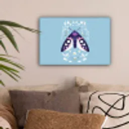 Bladeren - Wit - Vlinder - Insect canvas 2cm klein -sfeer1