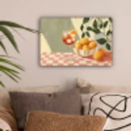 Citroenen - Glas - Tafelkleed - Geblokt canvas 2cm klein -sfeer1