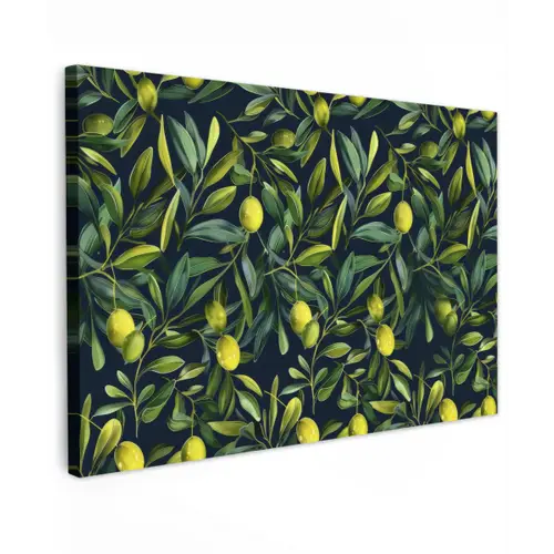 Citroenen - Bladeren - Natuurlijk canvas 2cm klein -z3d