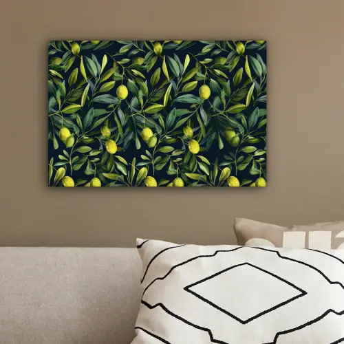 Citroenen - Bladeren - Natuurlijk canvas 2cm klein -sfeer3