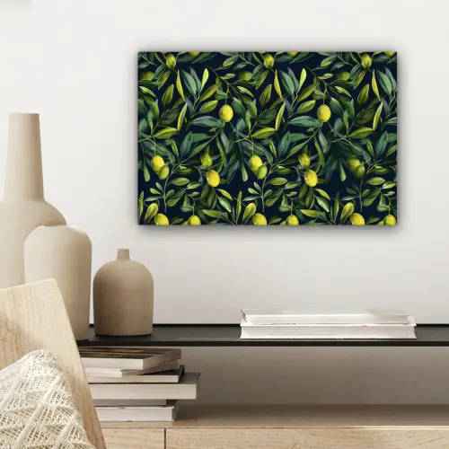 Citroenen - Bladeren - Natuurlijk canvas 2cm klein -sfeer6