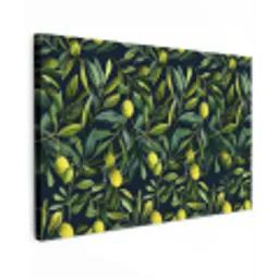 Citroenen - Bladeren - Natuurlijk canvas 2cm klein -z3d