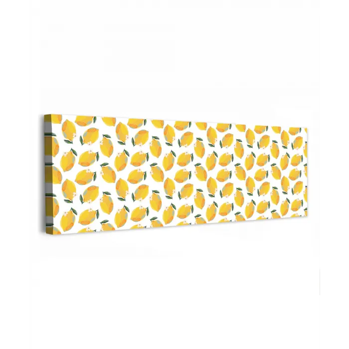Citroenen - Wit - Bloemen - Patroon canvas 2cm klein 828 -z3d