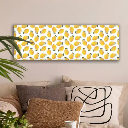 Citroenen - Wit - Bloemen - Patroon canvas 2cm klein 828 -sfeer1