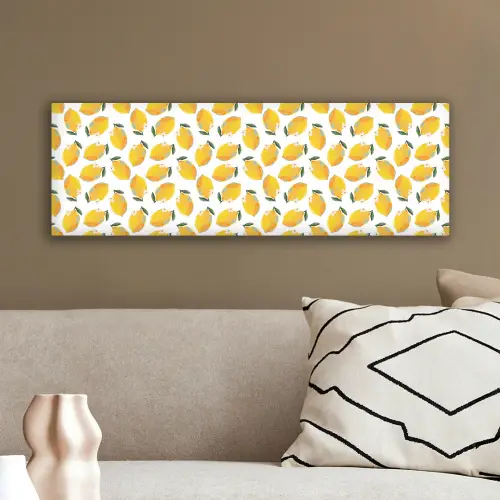 Citroenen - Wit - Bloemen - Patroon canvas 2cm klein 828 -sfeer3