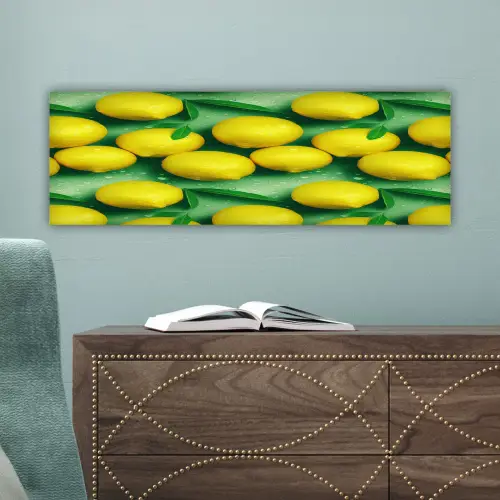 Citroenen - Geel - Groen - Druppels canvas 2cm klein 828 -sfeer4