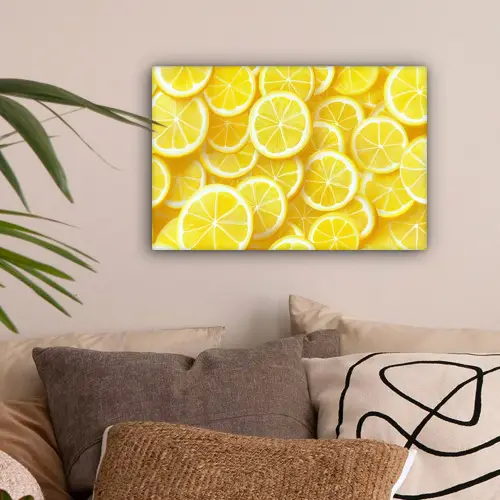 Citroenen - Geel - Zomers - levendig canvas 2cm klein -sfeer1