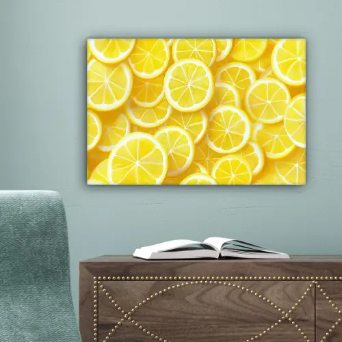 Citroenen - Geel - Zomers - levendig canvas 2cm klein -sfeer4