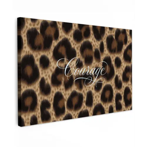 Luipaardprint - Bruin - Courage - Sierlijk canvas 2cm klein -z3d
