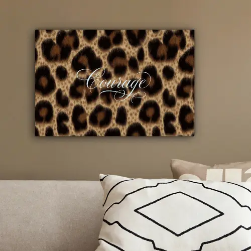 Luipaardprint - Bruin - Courage - Sierlijk canvas 2cm klein -sfeer3