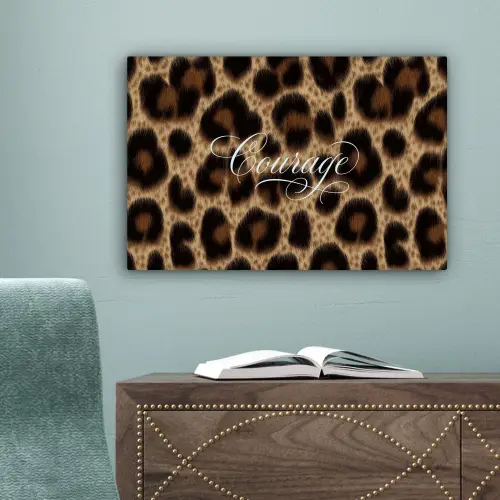 Luipaardprint - Bruin - Courage - Sierlijk canvas 2cm klein -sfeer4