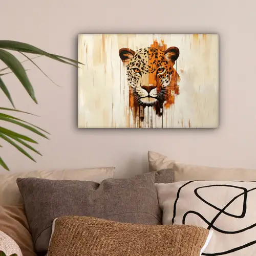 Luipaard - Symmetrisch - Strepen canvas 2cm klein -sfeer1